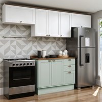 Cozinha Completa 4 Pçs 7 Pts 3 Gav Iluminata Verde/bco/ebano