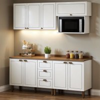 Cozinha Completa 5 Pçs 8 Pts 3 Gav Americana Bco/ebano C/tampo