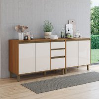 Balcão de Cozinha Venaly 5 Portas 2 Gavetas com Tampo Cinamomo/Off White - Henn