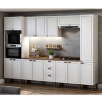 Cozinha Completa 6 Peças Americana Branco/Ebano Com Tampo Genialflex