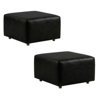Kit 2 Puff Modular Block 74x74 cm Pes Madeira Courino TCS 724 MOLL