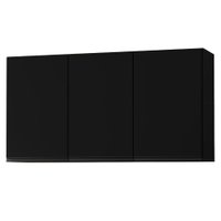 Armario Aereo 3 Portas 118 cm Suecia Preto RUDK