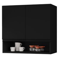 Armario Aereo 2 Portas 60 cm Islandia Preto RUDK