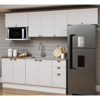 Cozinha Completa 9Pts 3Gavs s/Tpo Iluminata Branco/Ebano