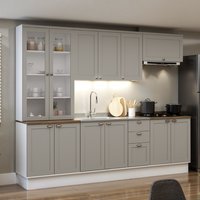 Cozinha Completa 12Pts 3Gavs s/Tpo Iluminata Branco/Fendi