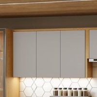 Armário Aéreo 120cm 3 Portas Áurea Cinamomo/Fendi