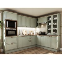 Cozinha Completa 16Pts 4Gavs s/Tpo Iluminata Verde Mint/Ebano