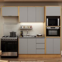 Cozinha Completa 9 Pts 3 Gavs s/ tampo Áurea Cinamomo/Fendi