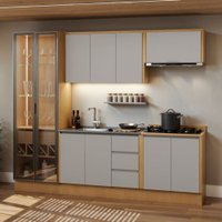 Cozinha Completa 10 Pts 4 Gavs s/ tampo Áurea Cinamomo/Fendi