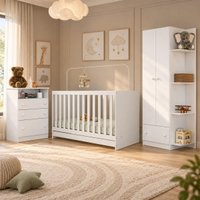 Quarto de Bebê Completo com Berço 3 em 1 para Colchão 130x60cm Confete Multimóveis MP4910