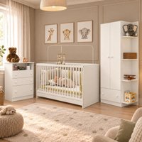 Quarto de Bebê Completo com Berço 3 em 1 e Colchão Incluso Confete Multimóveis MP4916