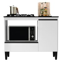 Balcao Para Forno E Cooktop 1 Porta 1 Gaveta 103 cm Dinamarca Branco RUDK