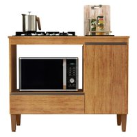 Balcao Para Forno E Cooktop 1 Porta 1 Gaveta 103 cm Dinamarca Cedro RUDK