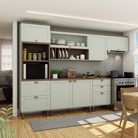 Cozinha Completa 6 Pçs 7 Pts 4 Gav Iluminata Verde Mint/ebano