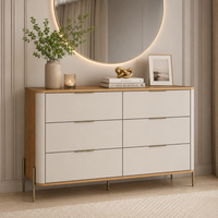 Comoda curva 6 Gavetas Bellagio Cinamomo/Off White