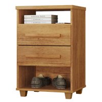 Mesa de Cabeceira 2 Gavetas 2 Nichos 45 cm Valente Plus Cedro RUDK