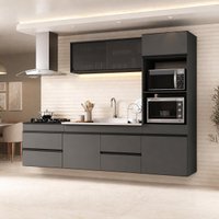 Armário Cozinha Modulada Completa Suspensa com Pia 251,5cm Milano Multimóveis MCR2479