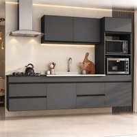 Armário Cozinha Modulada Completa Suspensa com Pia 251,5cm Milano Multimóveis MCR2480