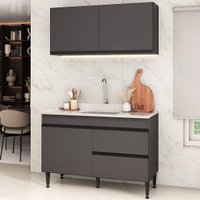 Armário Cozinha Modulada Compacta com Pia 120cm Milano Multimóveis MCR2475