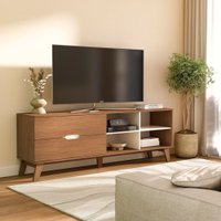 Rack para TV Até 75 Polegadas Verona 2 Gavetas Cinamomo/Off White - Artely Móveis