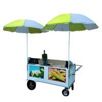 Carrinho 2 em 1 Água de Coco e Milho Verde Cefaz Luxo Branco Rodas Pneumáticas com Guarda Sol BLC45P/GS