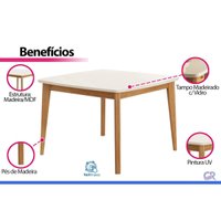 Mesa Jantar Condessa Madeira/Vidro 109cm Eucalipto/Of Nesher