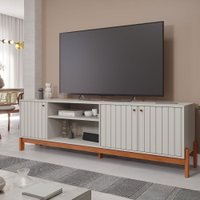 Rack para TV Até 70 Polegadas Holanda 3 Portas 1 Prateleira 100% Mdf Off White/Cinamomo - Permobili