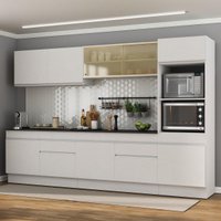 Cozinha Compacta Armário Balcão e Rodapé FL2175 Made Multi Branco