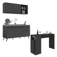 Cozinha Completa com Mesa Armário Balcão FL2201 Veneza Multi
