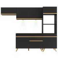 Cozinha Completa Compacta Armário Led FL2015 Veneza Multi