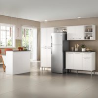 Cozinha Completa Compacta Armário Bancada FL2255 Multimóveis Branco