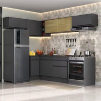 Cozinha Completa Compacta Armário Canto FL2095 Veneza Multi