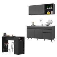 Armário de Cozinha Compacta e Bancada FL2200 Veneza Multi