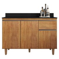 Balcao Com Tampo 3 Portas 1 Gaveta 120 cm Canada Cedro RUDK