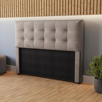Cabeceira Cama Box Kappesberg Queen Veludo Cinza Claro 160cm