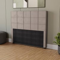 Cabeceira Cama Box Casal Kappesberg Veludo Cinza Claro 140cm