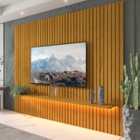 Painel para TV Até 85 Polegadas Nobre Clean com Led 100% Mdf Ripado Naturale - Gelius