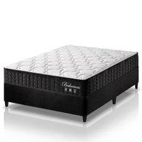 Cama Box Viúva Preto + Colchão Molas Ensacadas Zidi Bahamas 128x188x61cm