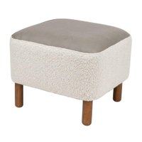 Puff Decorativo Verso 45x51 cm Pes Madeira Boucle E Courino TCE 1010 TCS 726 MOLL