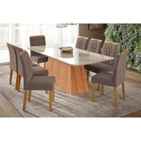 Mesa Sala Jantar Helena + 8 Cad Juliana Cinamomo Cimol