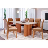 Mesa Sala Jantar Ester + 8 Cad Juliana Cinamomo Cimol