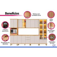 Cozinha Completa 6 Peças Bless CZ673 Jequitiba/Off Linea