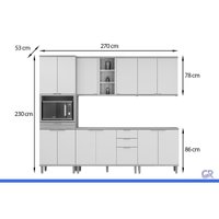 Cozinha Completa 5 Peças Bless CZ669 Jequitiba/Off Linea