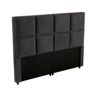 Cabeceira Cama Box Queen Kappesberg Lótus Bouclé Chumbo 160cm