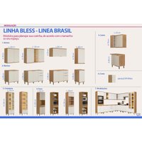 Balcão Cozinha 2 Peças Bless CZ702 Jatoba/Off Linea