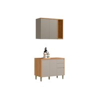 Cozinha Completa 2 Peças 4 Portas Allure CP24 Gris Linea