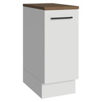 Balcão de Cozinha 35 cm 1 Porta Branco Tampo Rustic Agata Madesa
