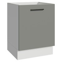 Balcão de Cozinha 60 cm 1 Porta (Sem Tampo) Branco/Cinza Agata Madesa