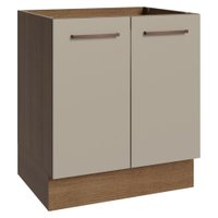 Balcão de Cozinha 70 cm 2 Portas (Sem Tampo) Rustic/Crema Agata Madesa