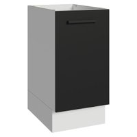 Balcão de Cozinha 40 cm 1 Porta (Sem Tampo) Branco/Preto Agata Madesa